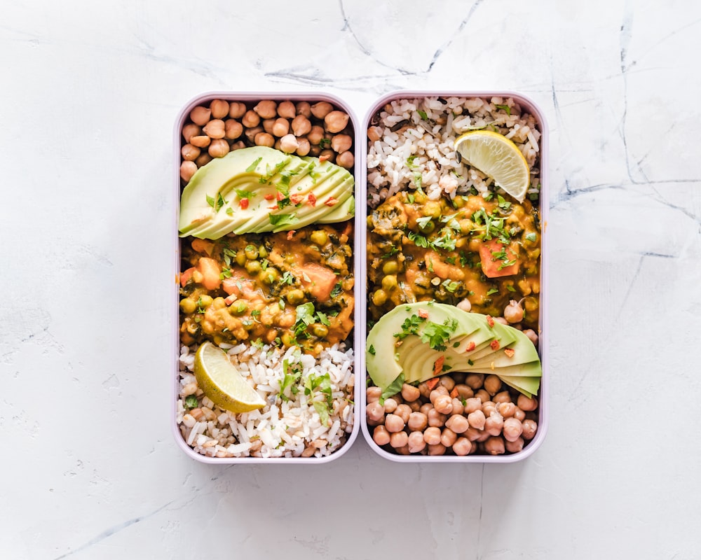 Whole grain bowl with toppings